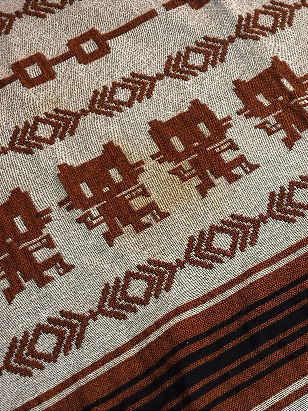 Woven Cat Jacquard Fringe Large Throw Blanket